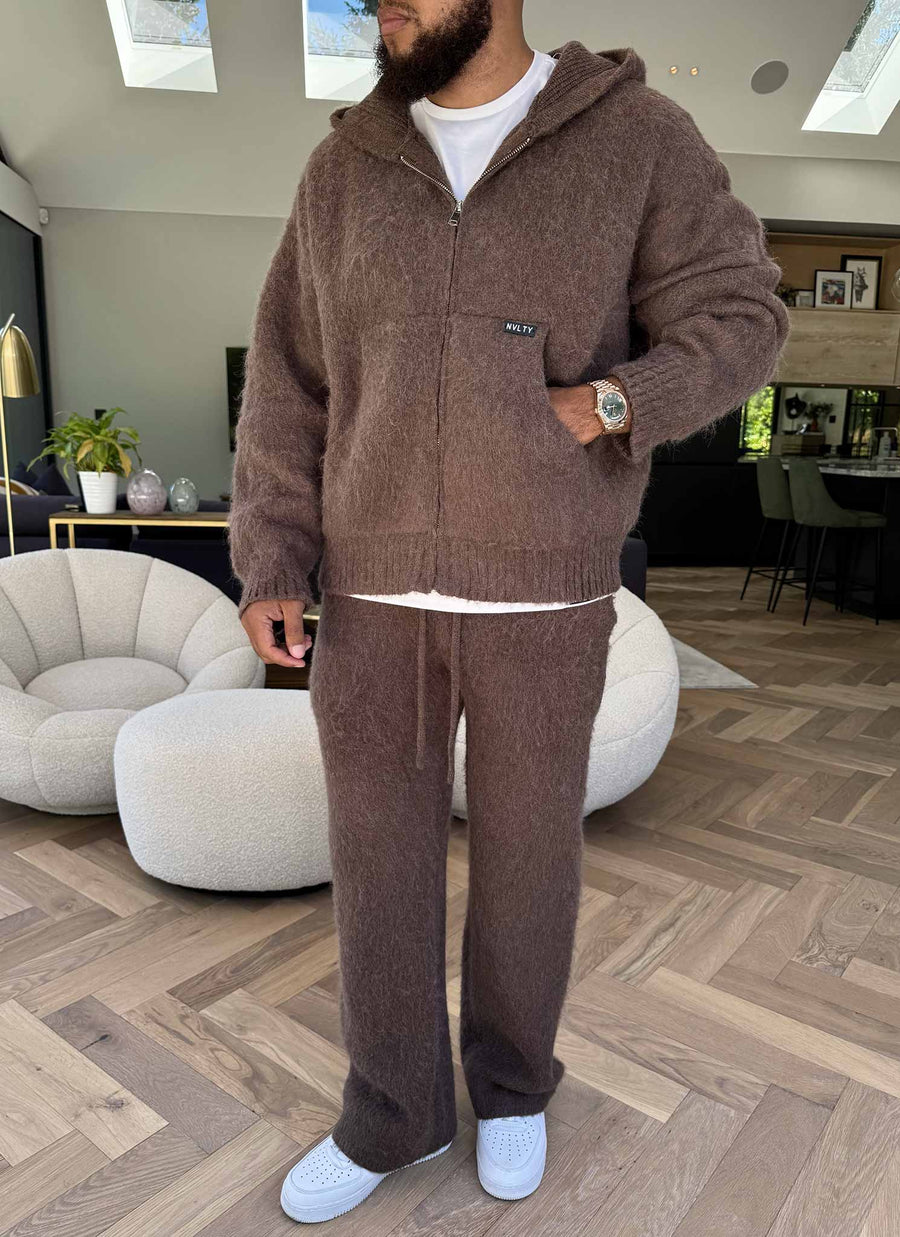 Mohair Joggers - Brown