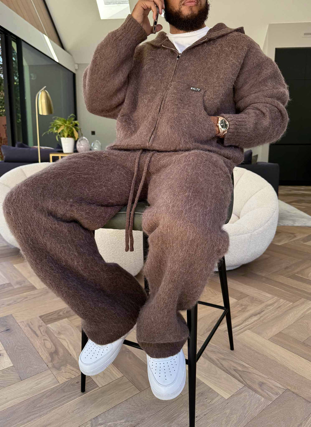 Mohair Joggers - Brown
