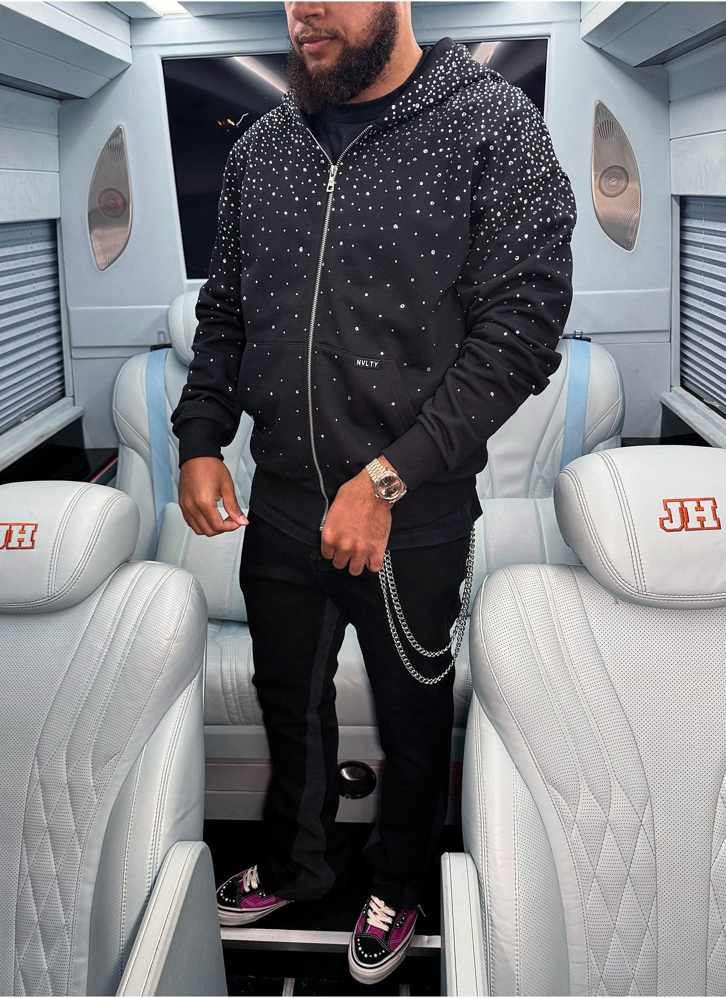 Vintage Flooded VVS Zip Hoodie - Black