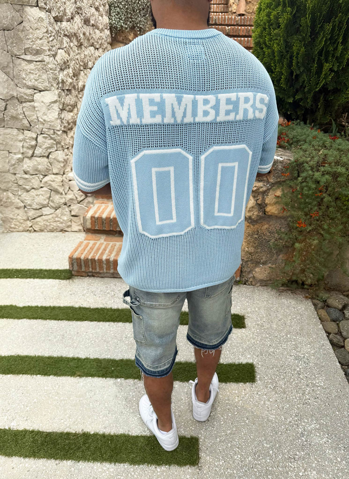 Knitted Members Jersey - Baby Blue