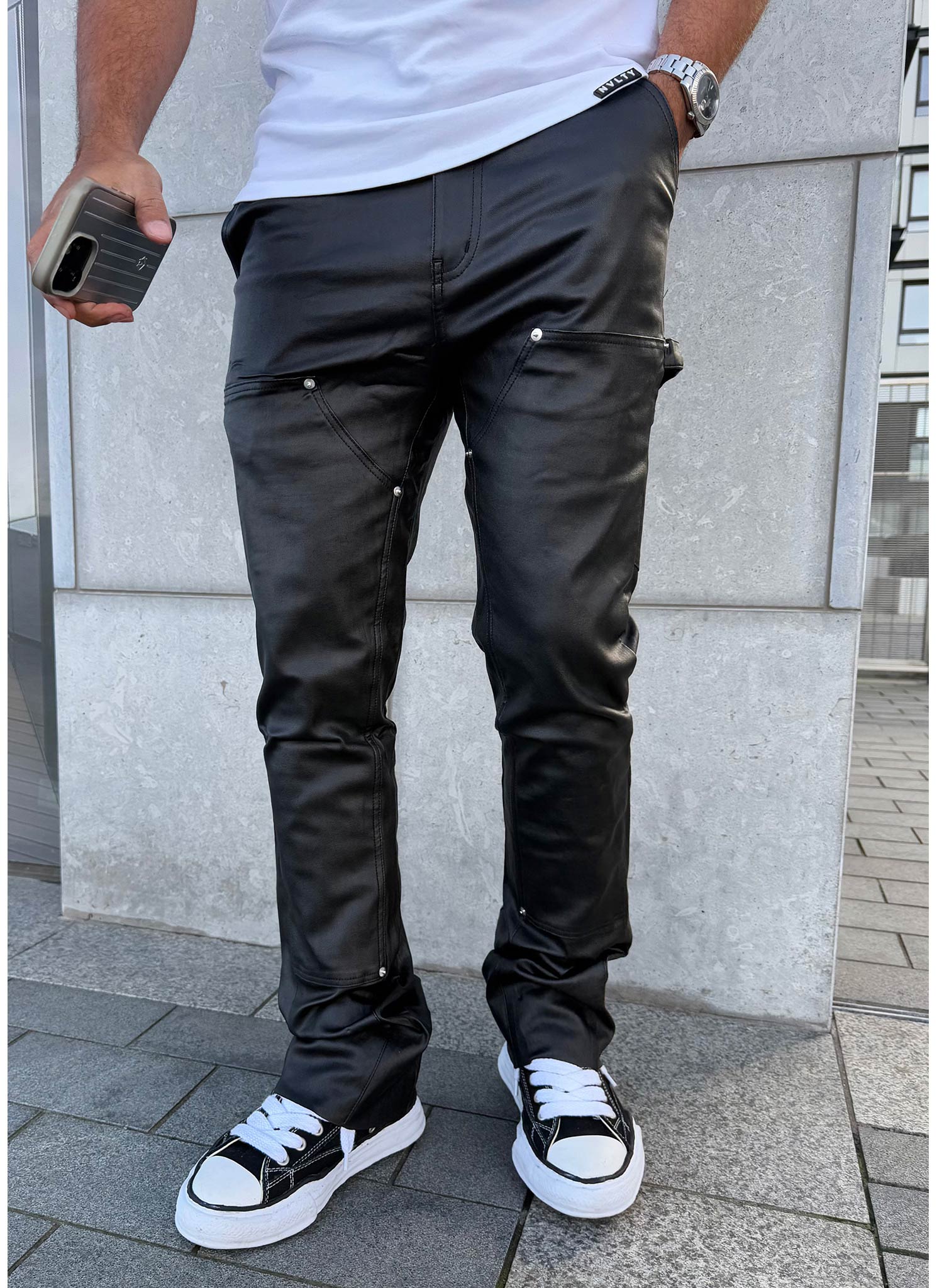 Vintage Flare Wax Carpenter Jeans - Black – N V L T Y