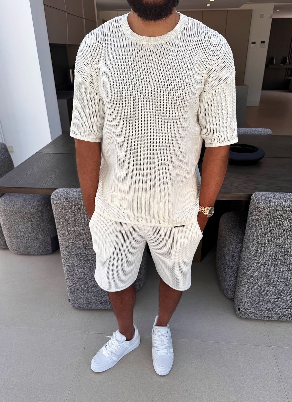 Knitted T-Shirt - Ivory