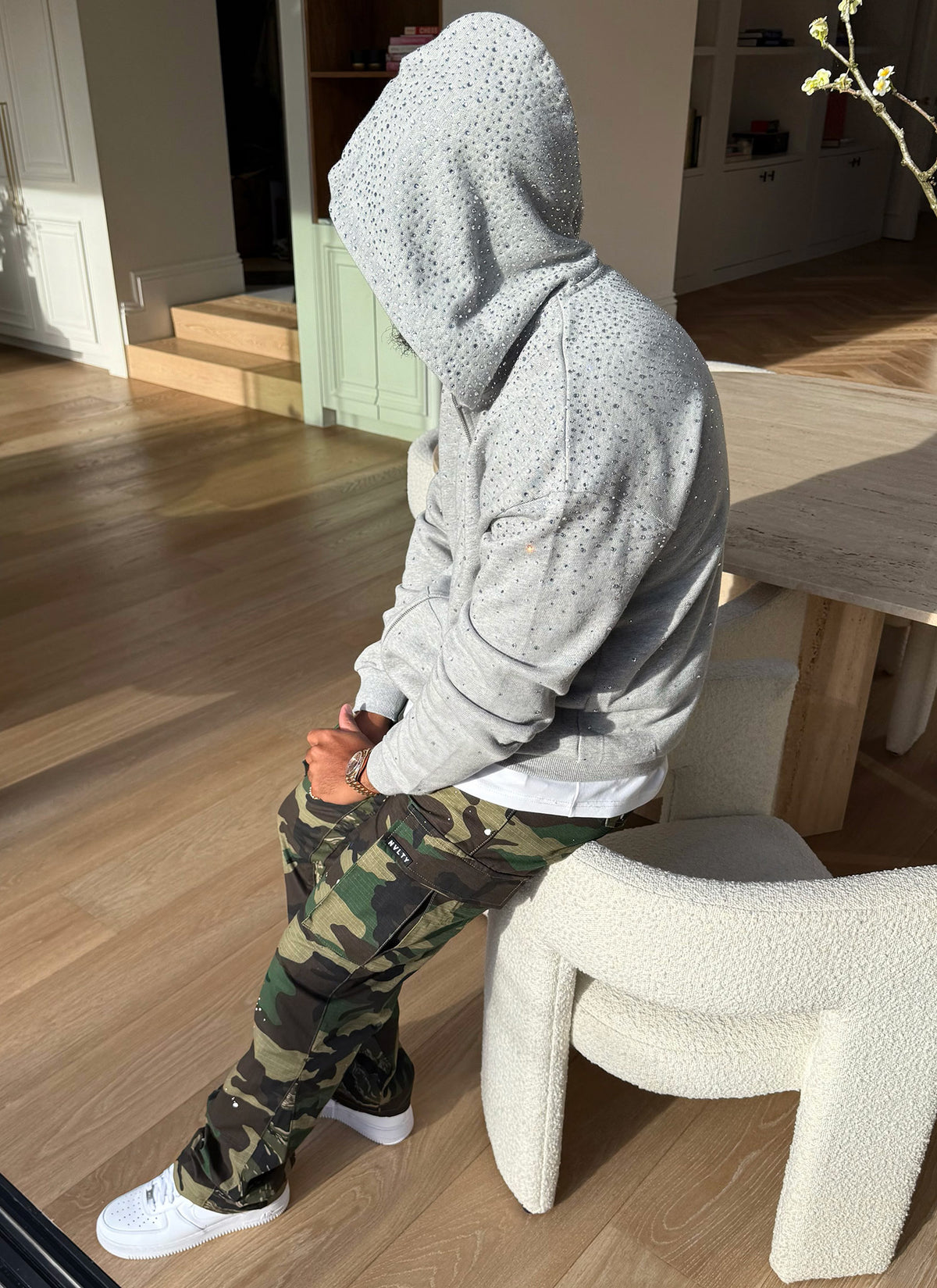 Vintage Flooded VVS Zip Hoodie - Grey