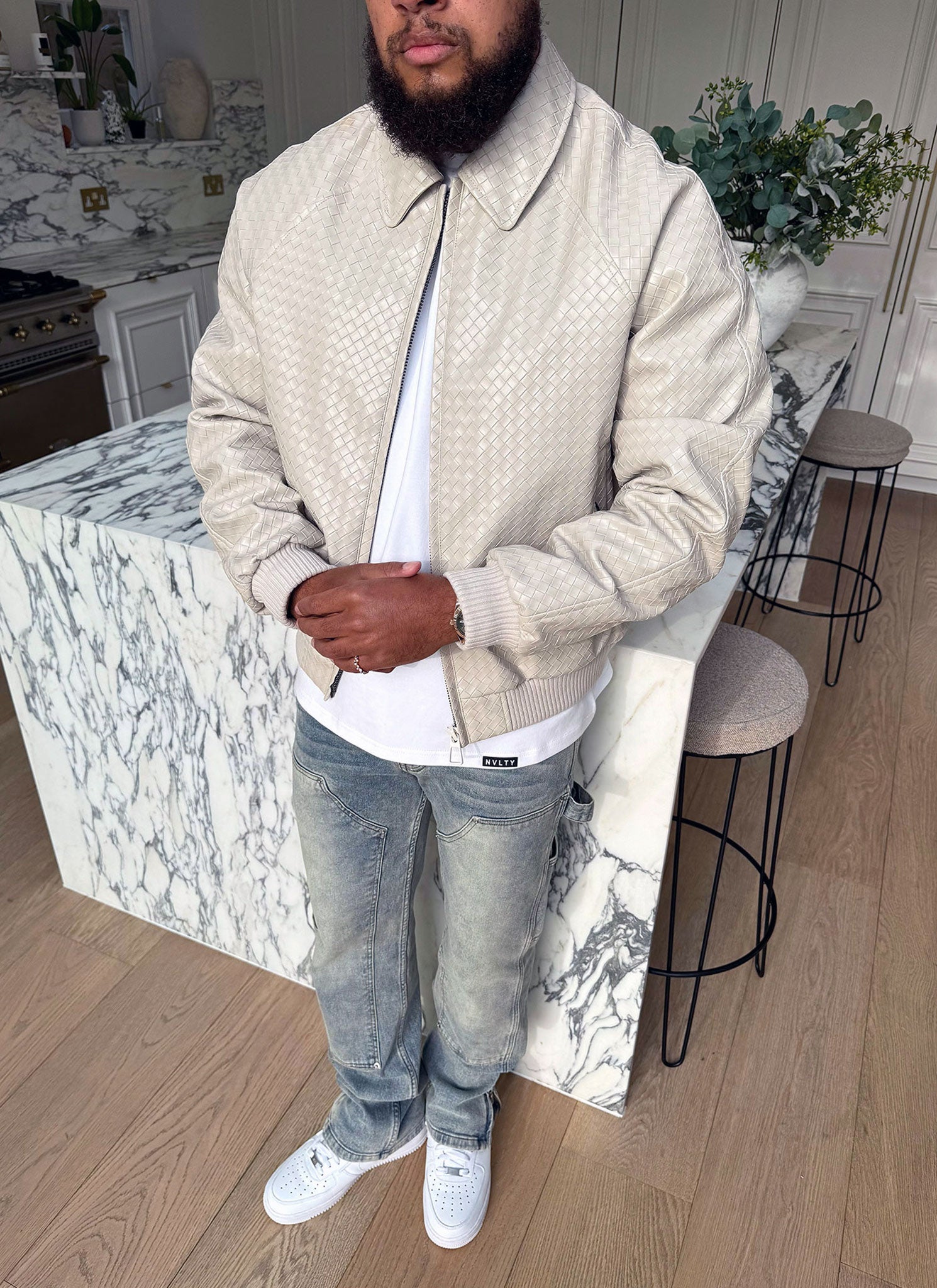 Interlock Aviator Jacket - Ivory