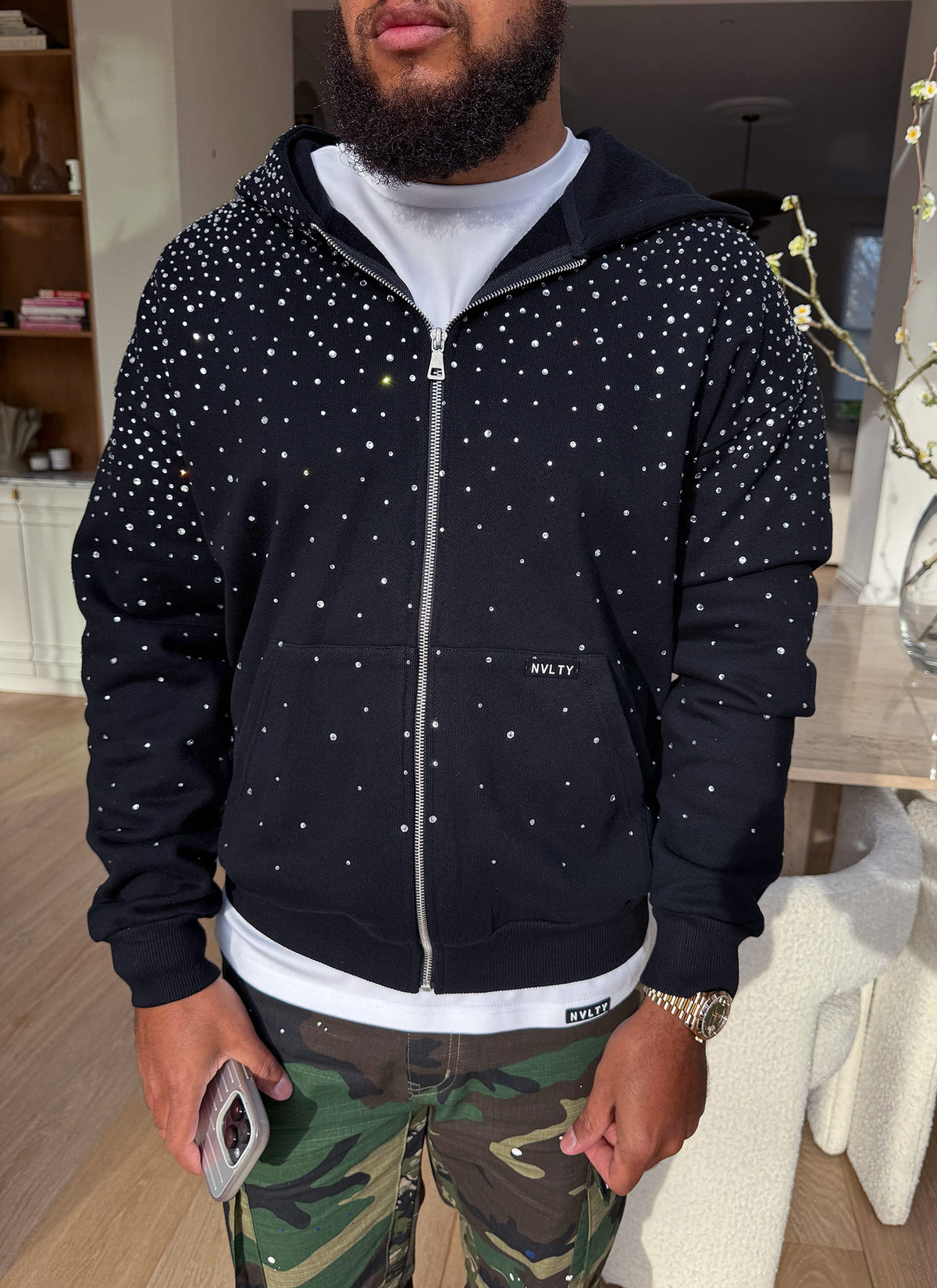 Vintage Flooded VVS Zip Hoodie - Black