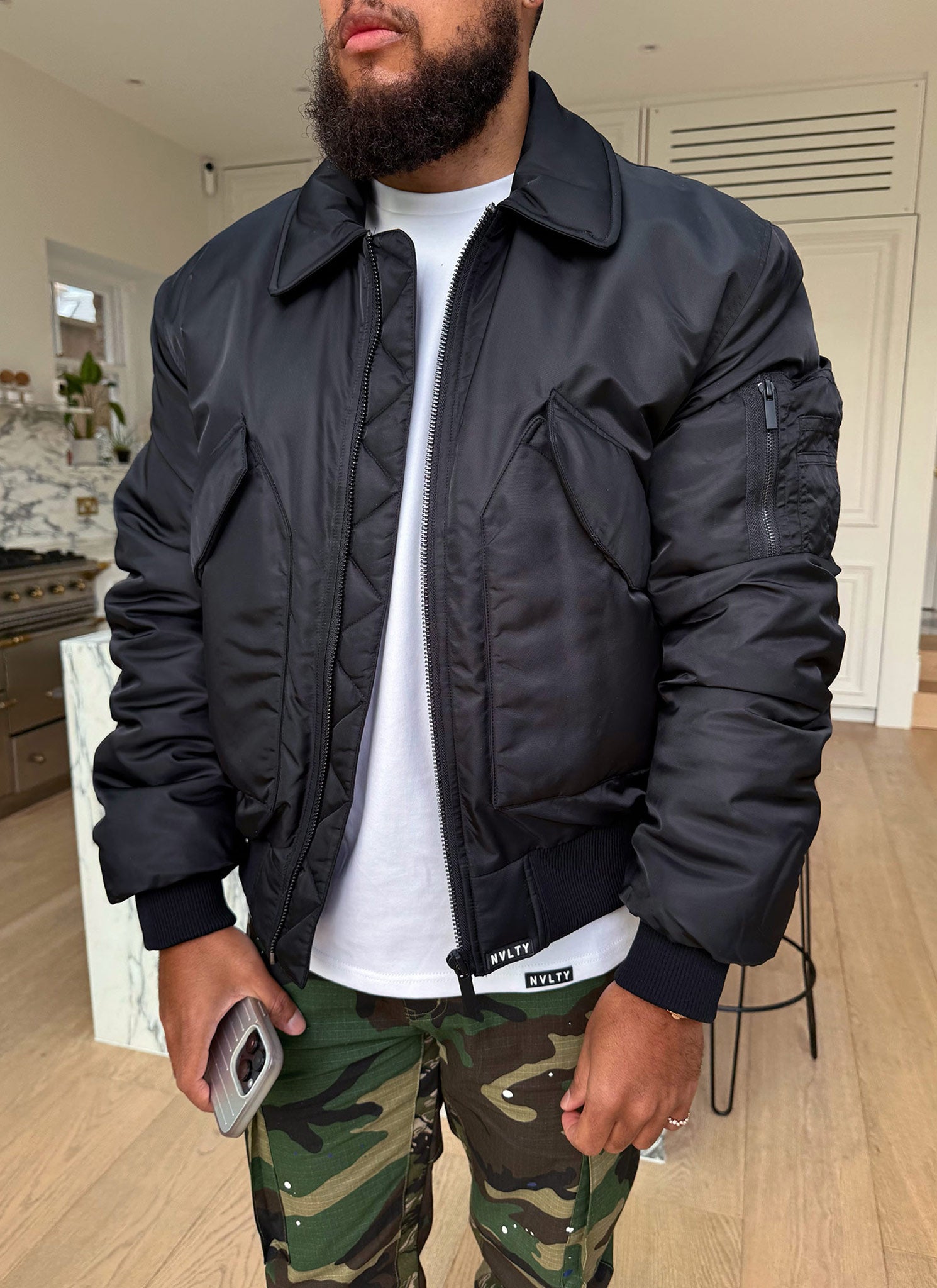 Aviator Flight Jacket - Black