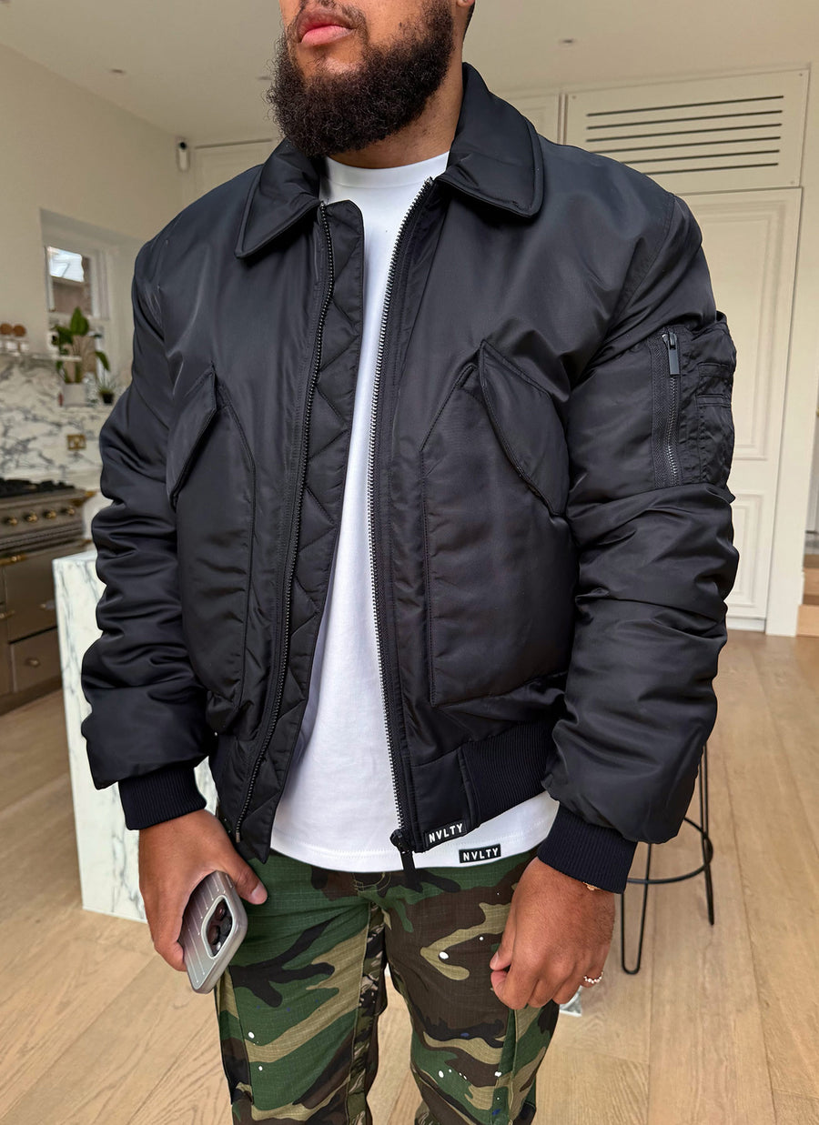 Aviator Flight Jacket - Black