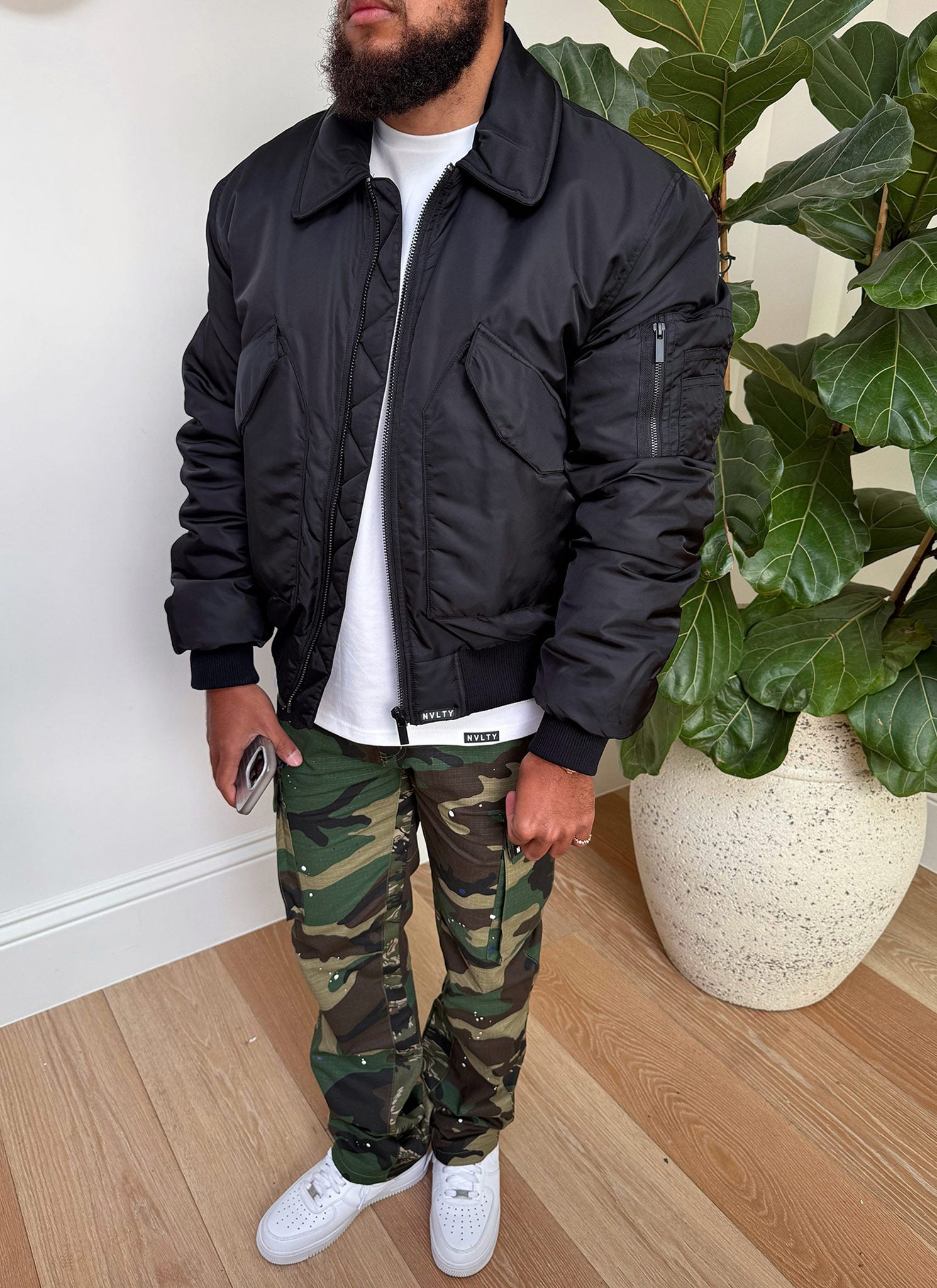 Aviator Flight Jacket - Black