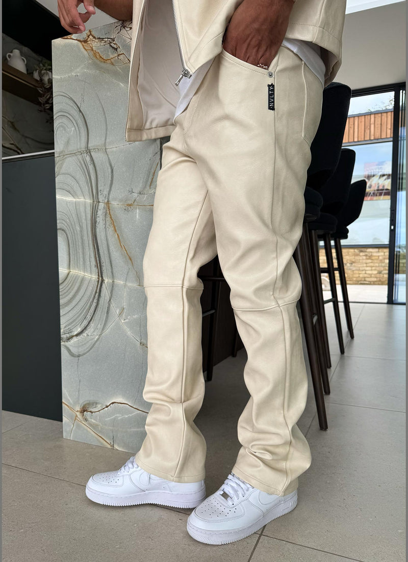 Heavyweight Leather Pants - Ivory