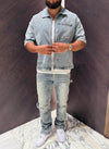 Vintage Rivet Denim Shirt - Blue