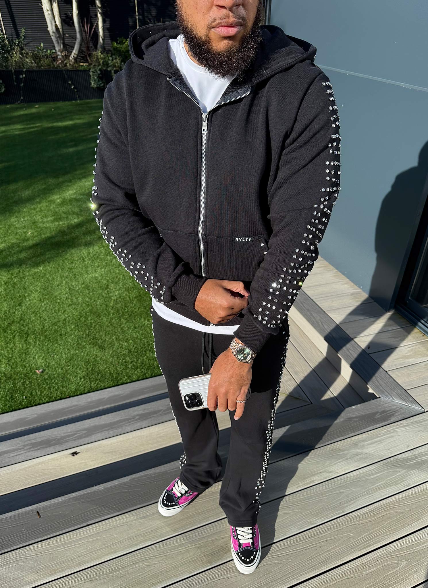 Vintage VVS Zip Hoodie - Black