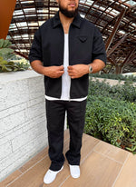 Twill Pleat Pants - Black
