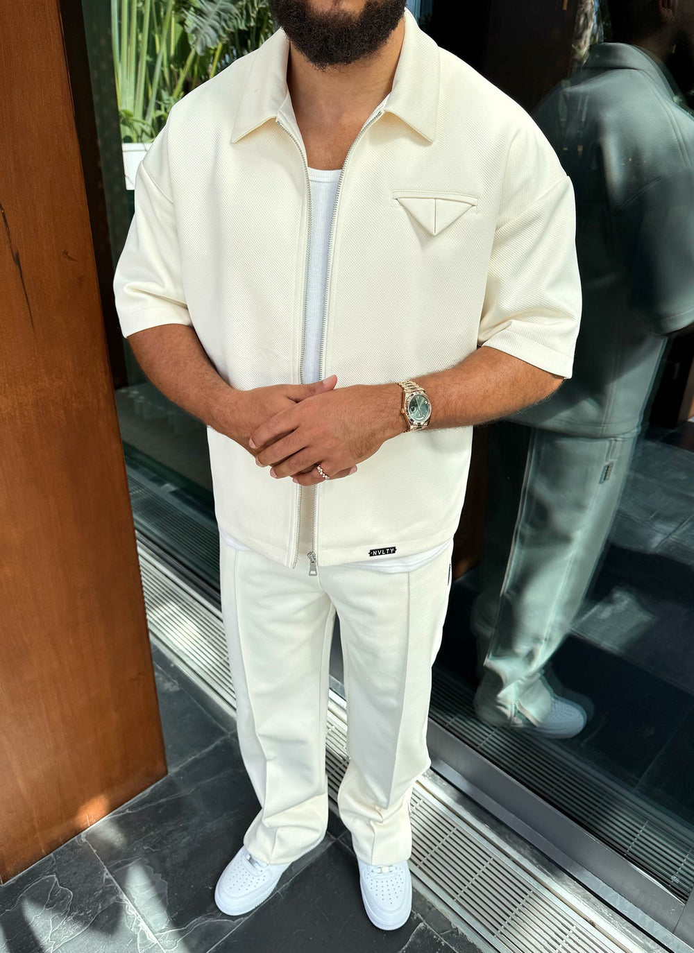 Twill Pocket Square Shirt - Ivory