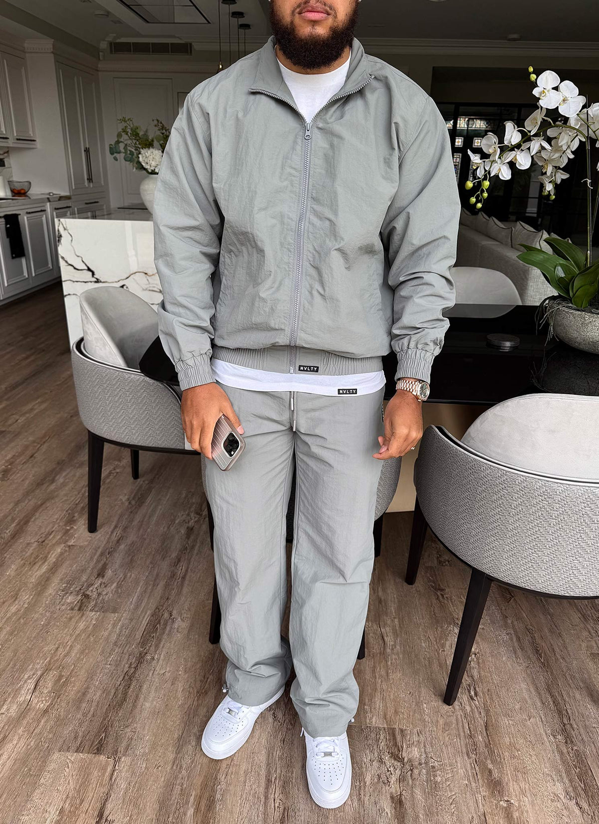 Heavyweight Shell Track Jacket - Grey