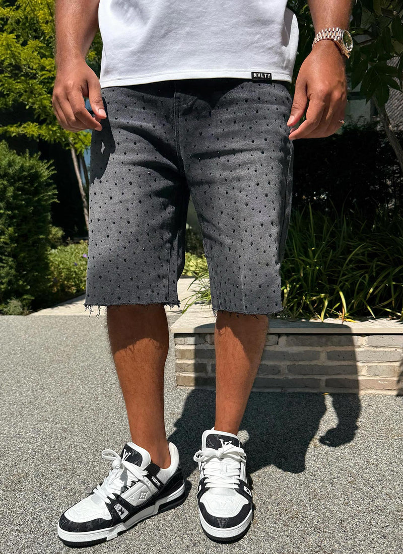 Vintage Flooded VVS Denim Shorts - Black
