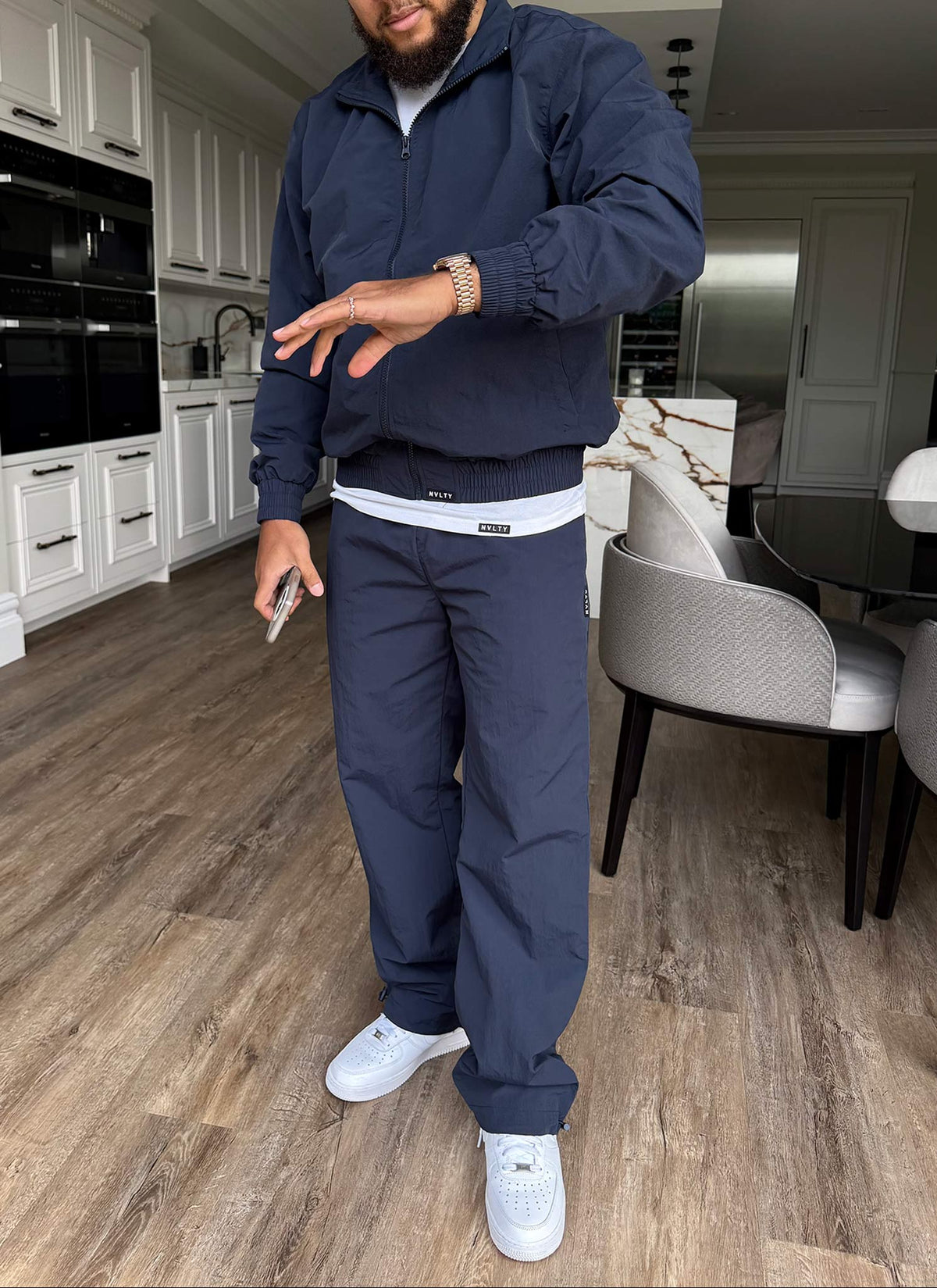 Heavyweight Shell Track Jacket - Navy