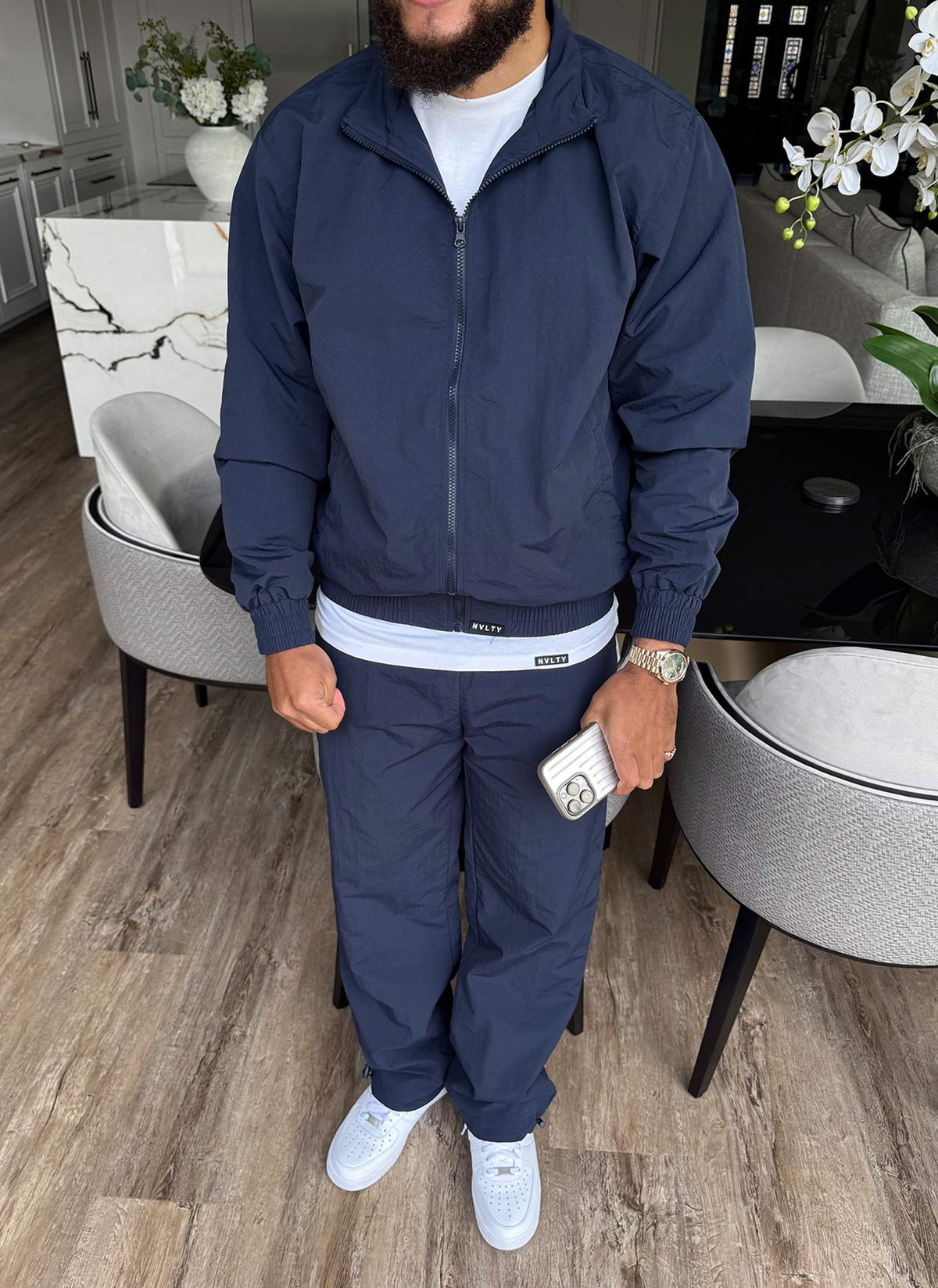 Heavyweight Shell Track Jacket - Navy