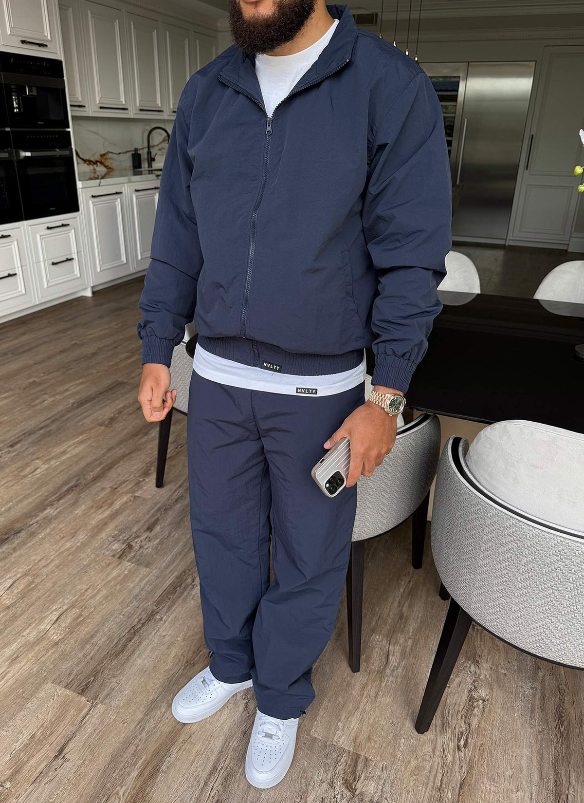 Heavyweight Shell Track Jacket - Navy