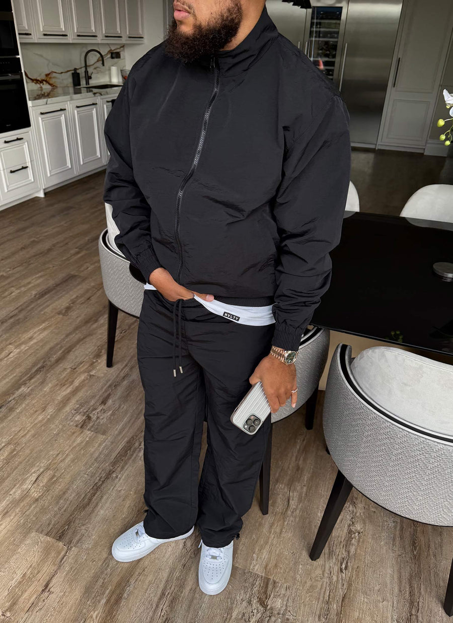 Heavyweight Shell Track Jacket - Black