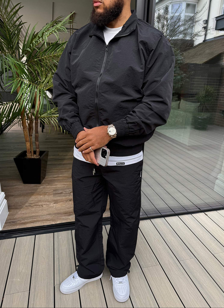 Heavyweight Shell Track Jacket - Black