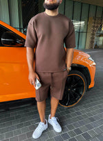 Scuba Structured T-Shirt - Brown