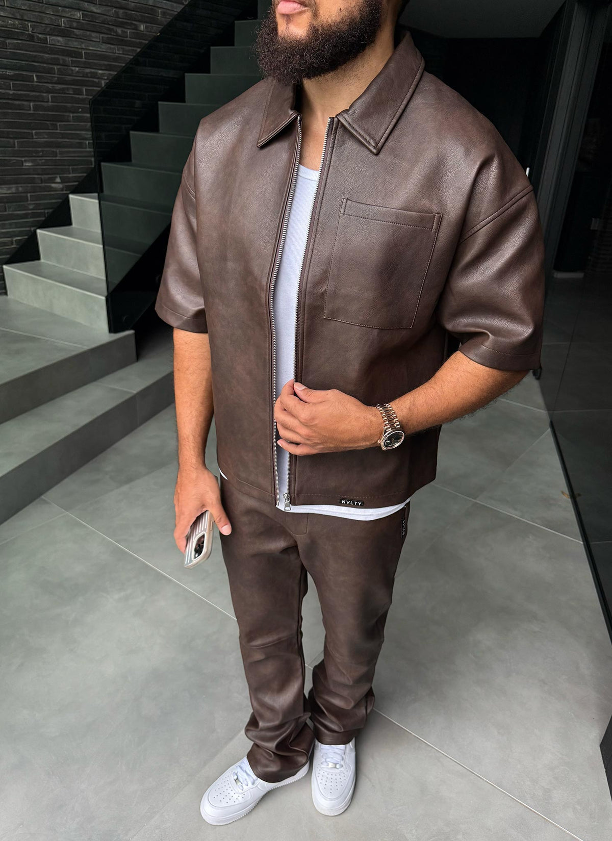 Vintage Heavyweight Leather Pants - Brown