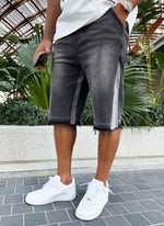 Vintage Flare Denim Shorts - Black