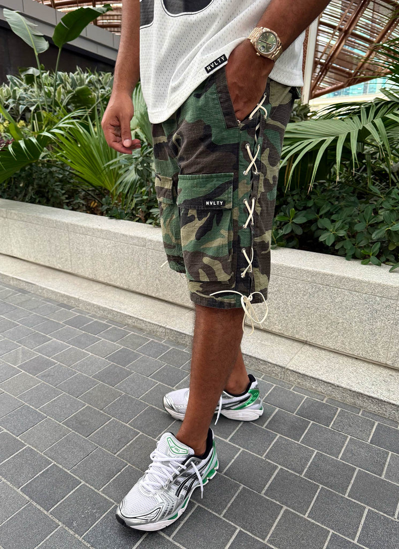 Vintage Lace Cargo Shorts - Camo