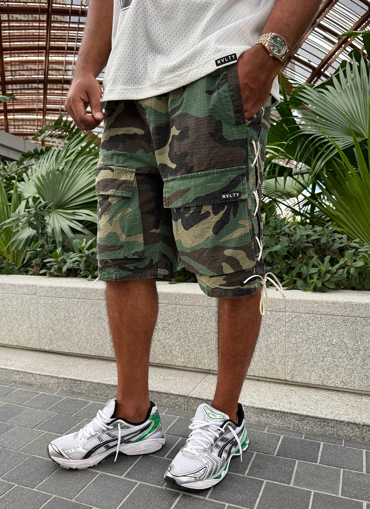 Vintage Lace Cargo Shorts - Camo