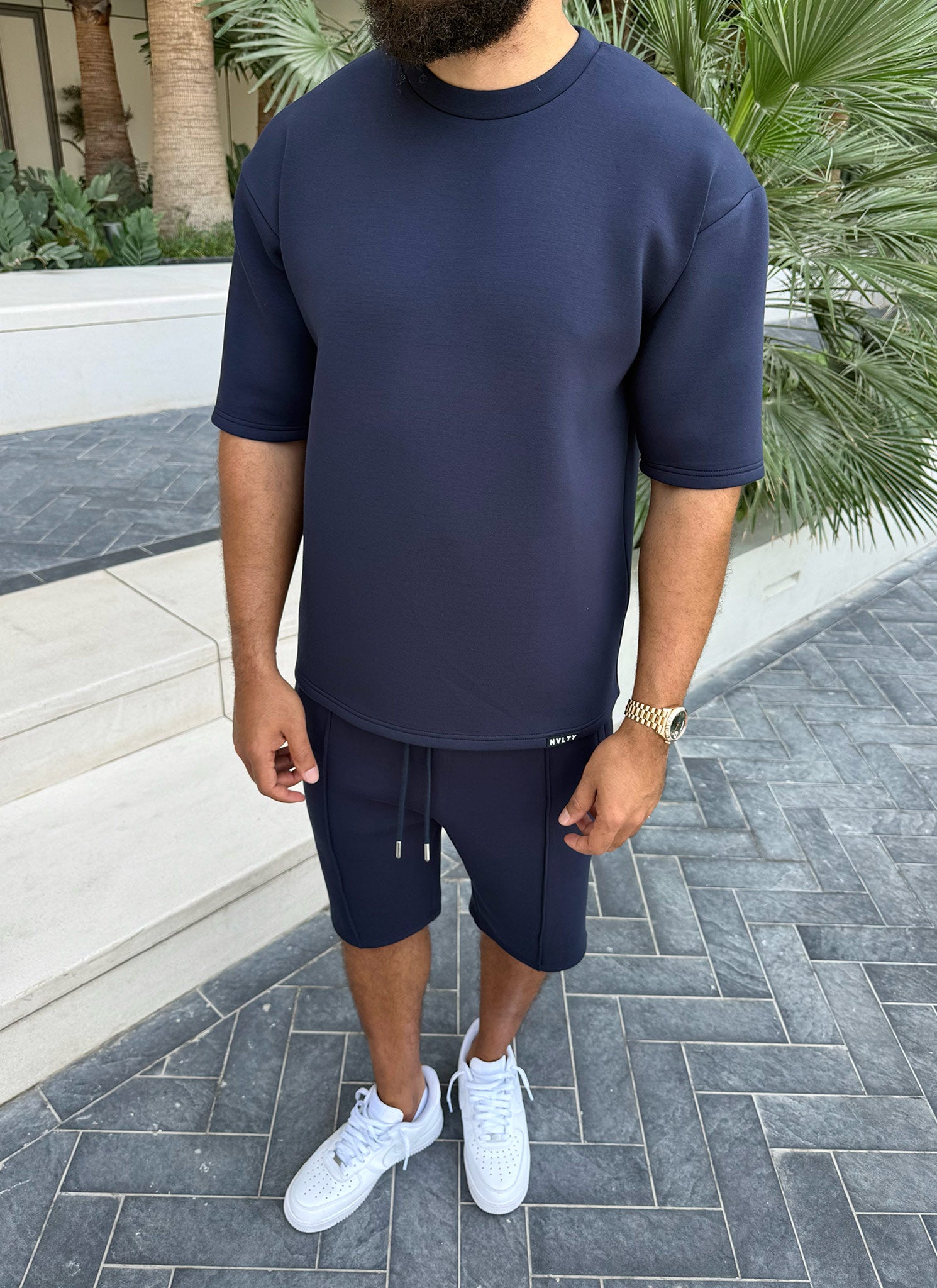 Scuba Structured T-Shirt - Navy