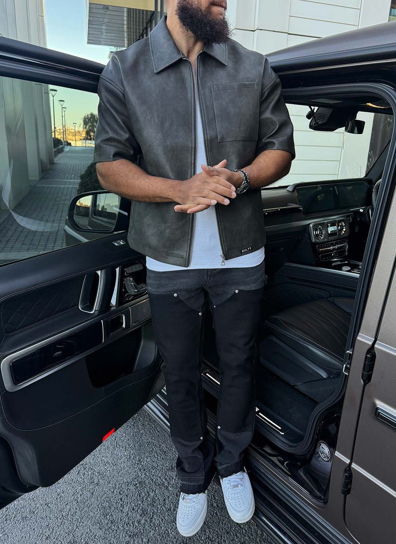 Vintage Heavyweight Leather Shirt - Black