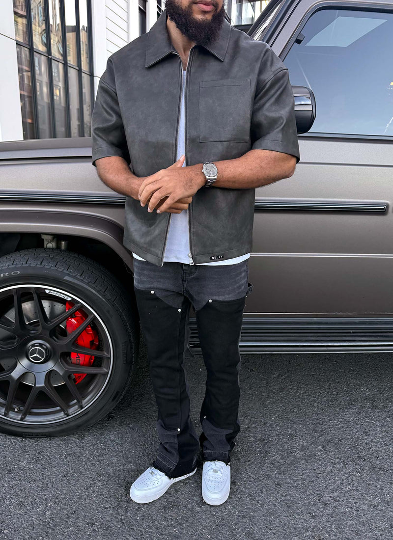 Vintage Heavyweight Leather Shirt - Black