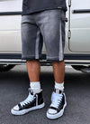 Vintage Flare Denim Shorts - Black