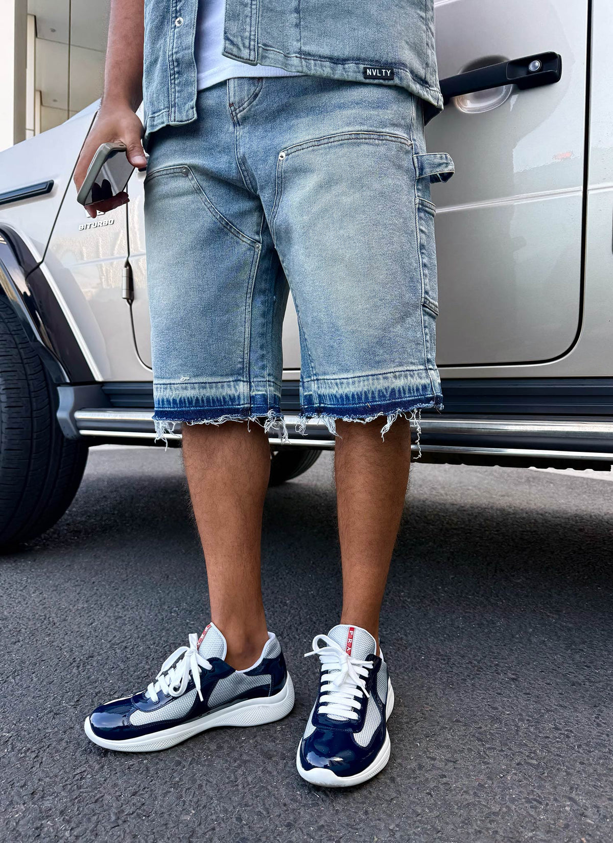 Vintage Carpenter Denim Shorts - Blue