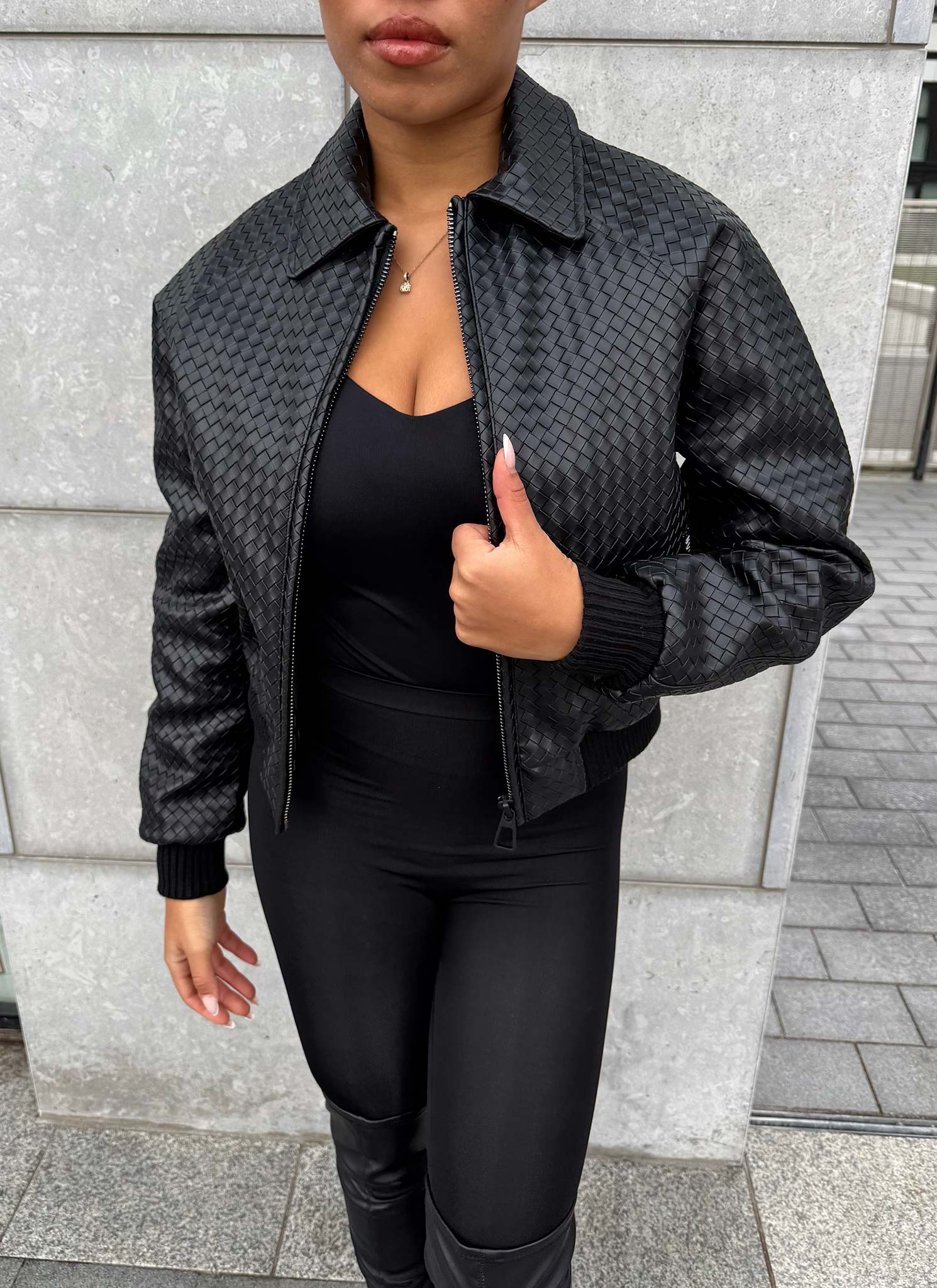 Interlock Aviator Jacket - Black