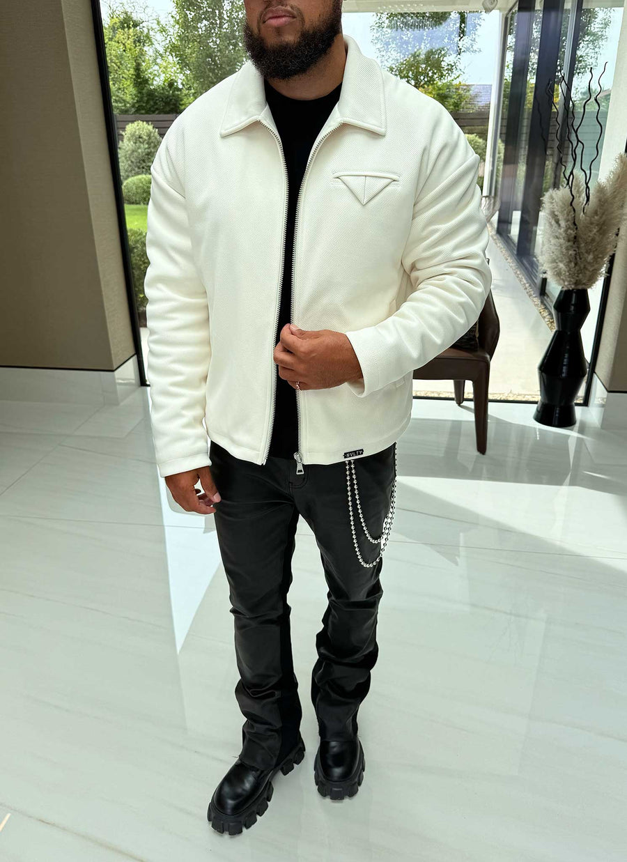 Twill Pocket Square Jacket - Ivory