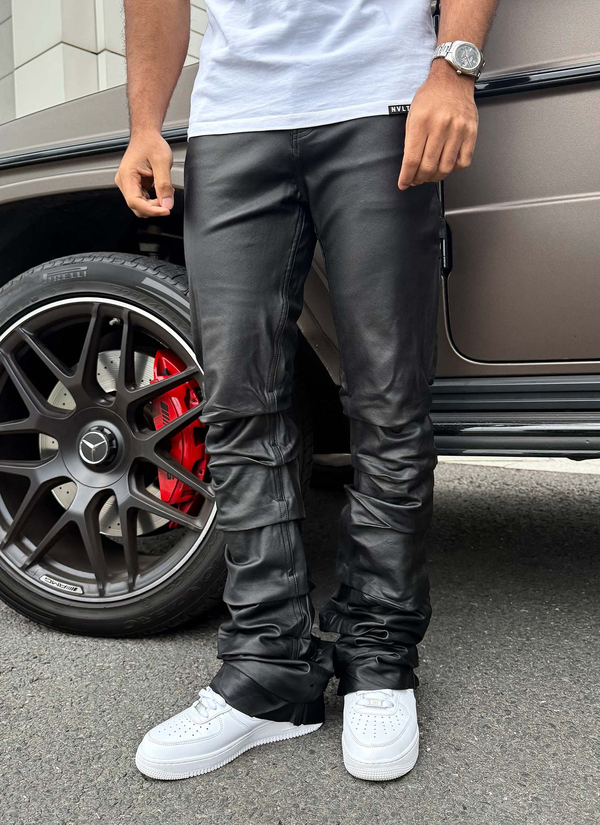 Vintage Flare Tacked Wax Jeans - Black