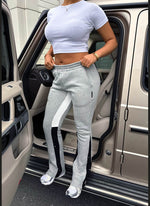 Vintage Flare Paint Joggers - Grey