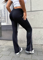 Vintage Flare Paint Joggers - Black