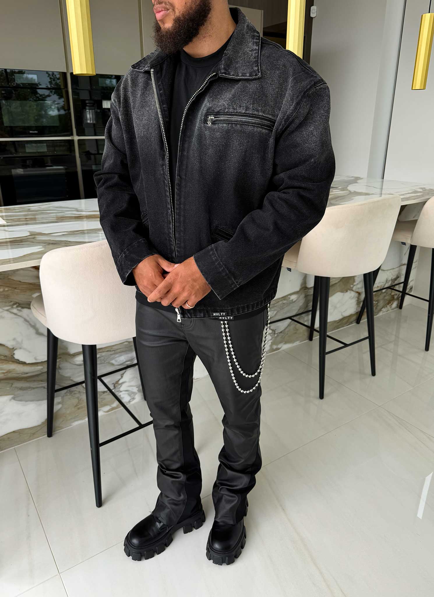 ジャケット・アウター DIESEL opium darkwear fade riders jacket Men's Biker jacket in waxed leather | Black | Diesel