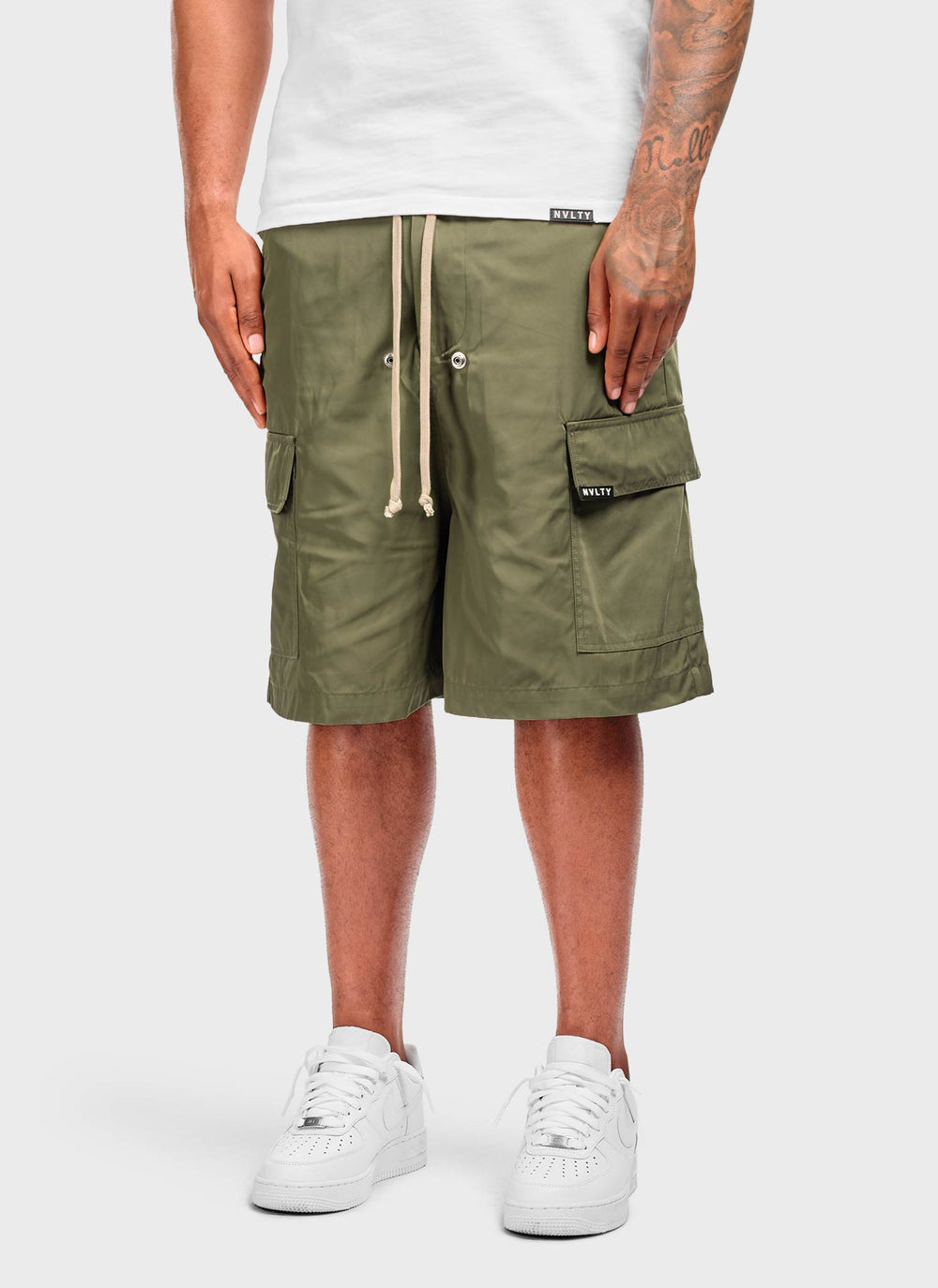 Nylon Cargo Shorts - Khaki