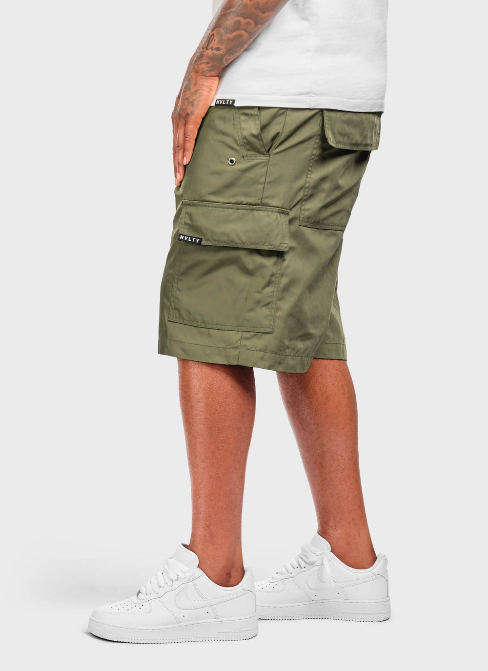 Nylon Cargo Shorts - Khaki