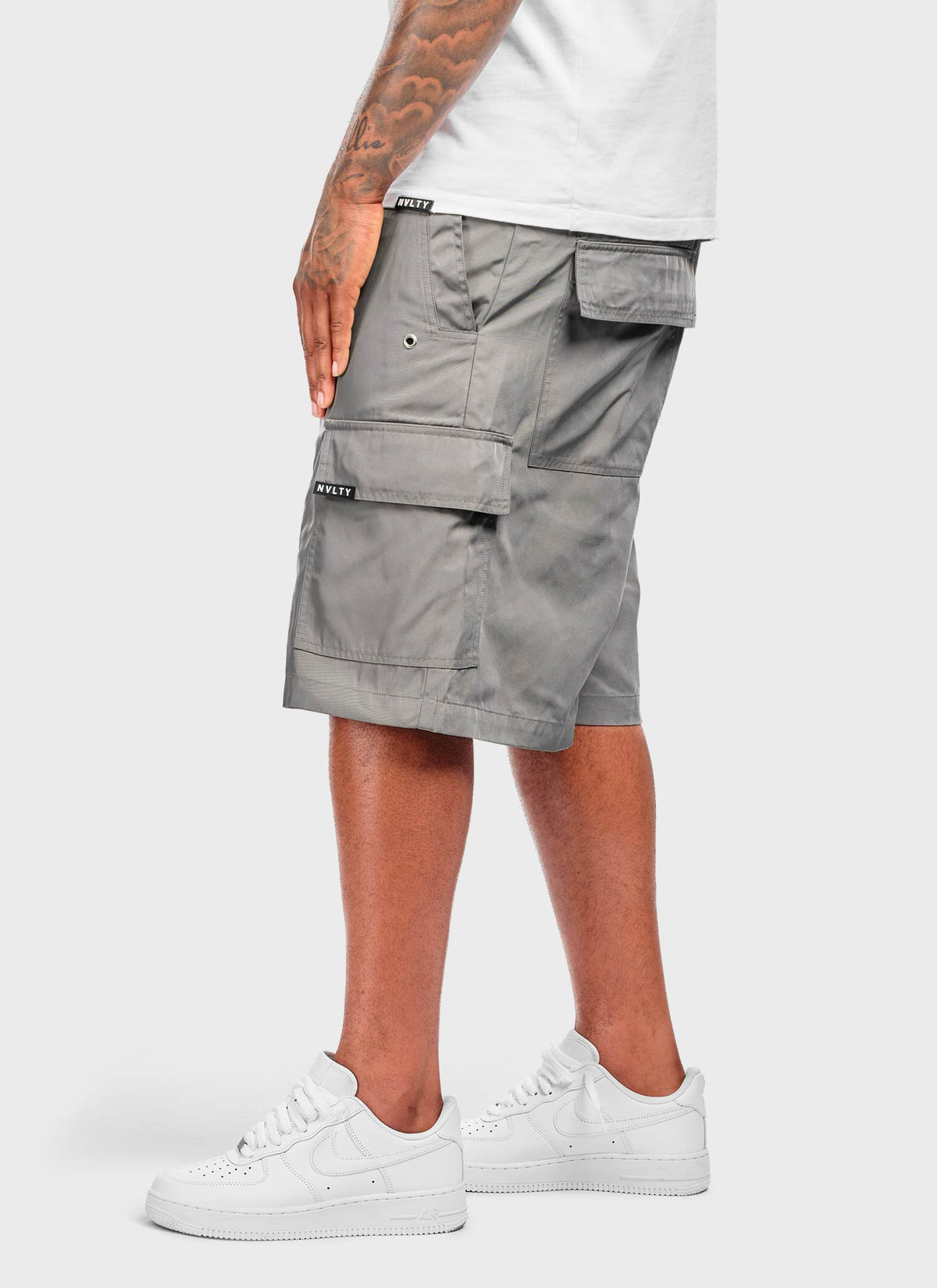 Nylon Cargo Shorts - Grey