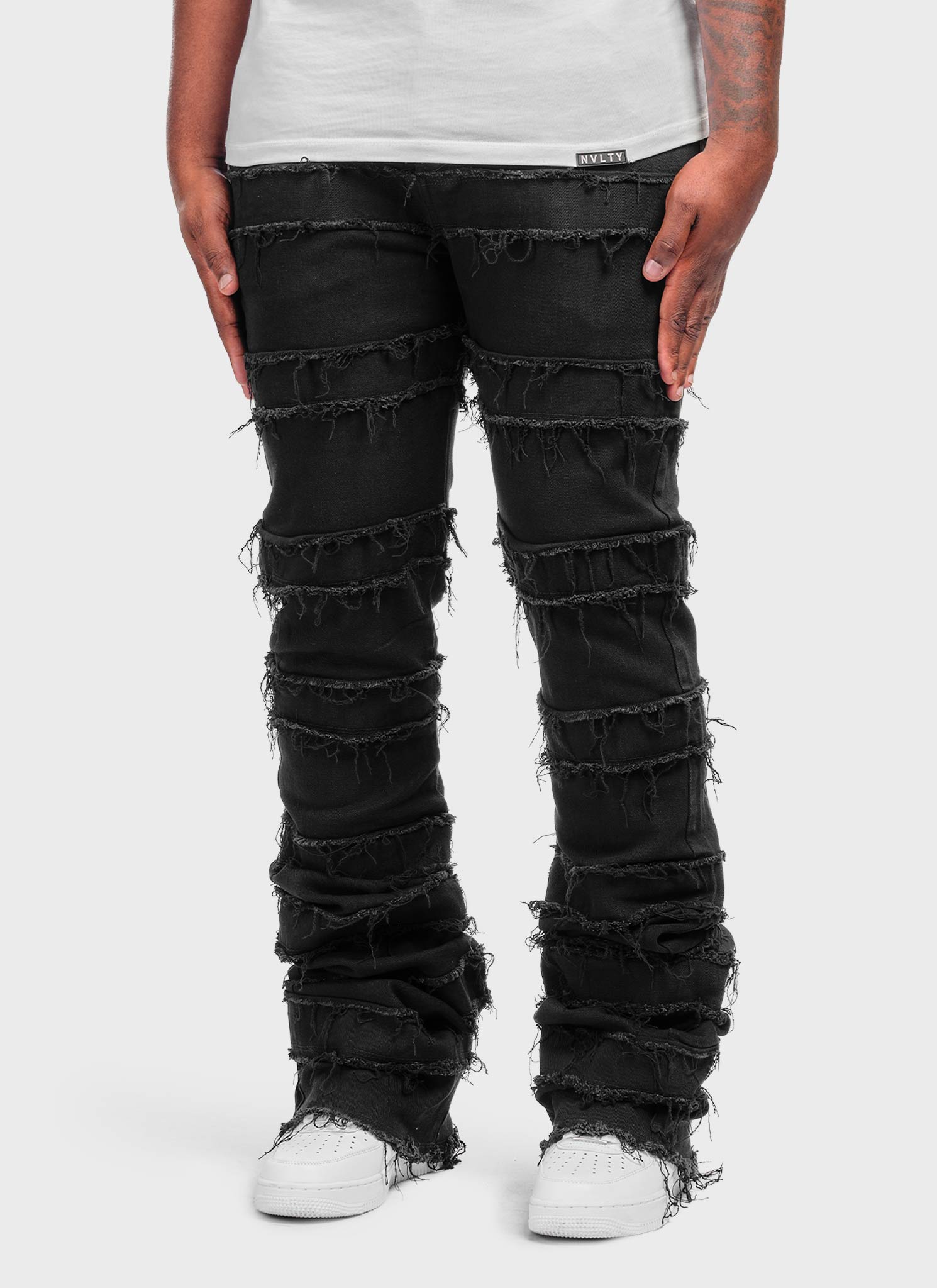 Vintage Flare Thread Jeans - Black
