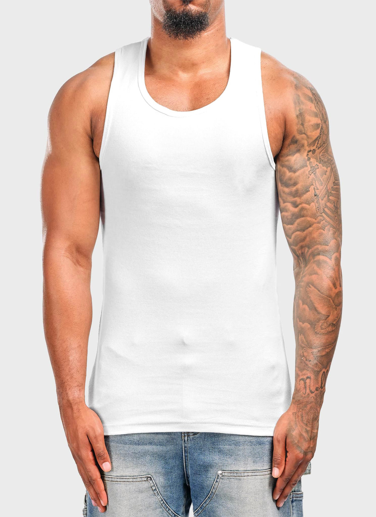 Essential Heavy Ribbed Vest - White