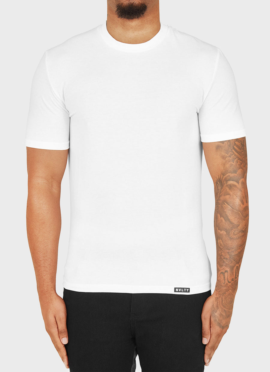 Knit Fitted T-Shirt - White