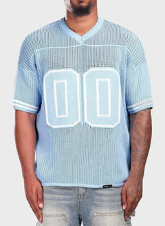 Knitted Members Jersey - Baby Blue