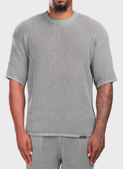 Knitted T-Shirt - Grey