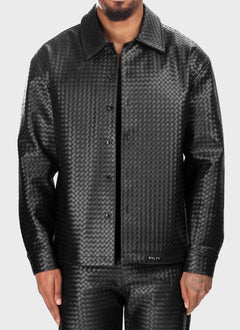 Leather Interlock Shirt - Black