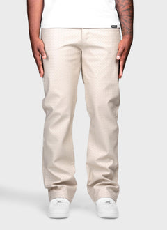 Leather Interlock Pants - Ivory